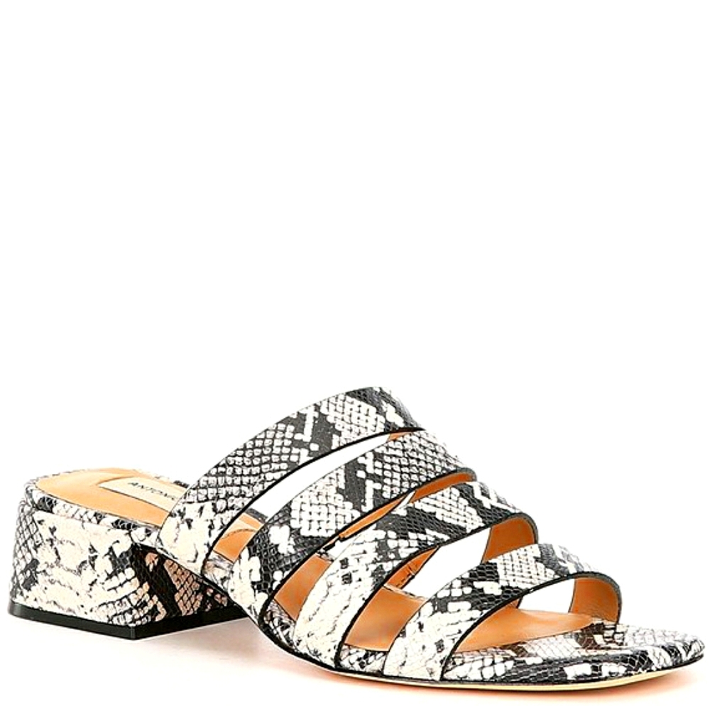 ANTONIO MELANI LEATHER SNAKE PRINT "THE CROSGROVE SANDAL" SZ 9